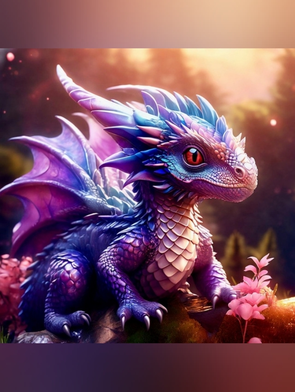 Purple Fantasy Dragon Custom Fridge Magnet Home Design